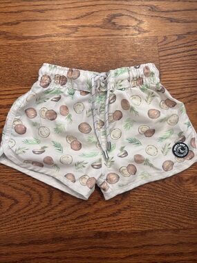 BINKY BRO Coconut Print White Swim Shorts